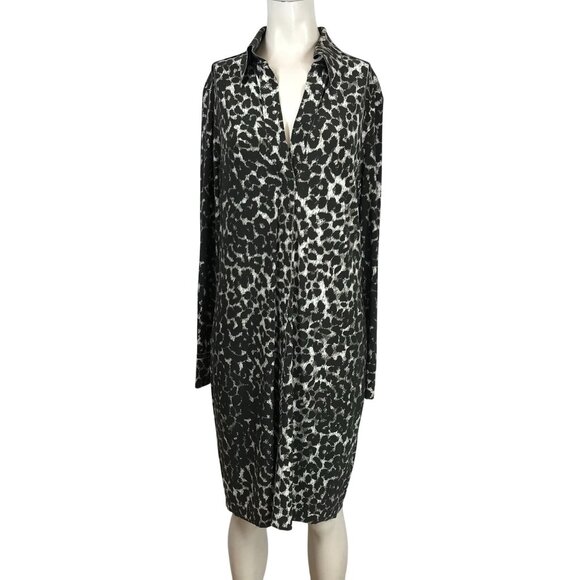 Norma Kamali Dresses & Skirts - NORMA KAMALI KAMALIKULTURE - WOMEN'S LARGE - CHEETAH LONG SLEEVE COLLARED DRESS